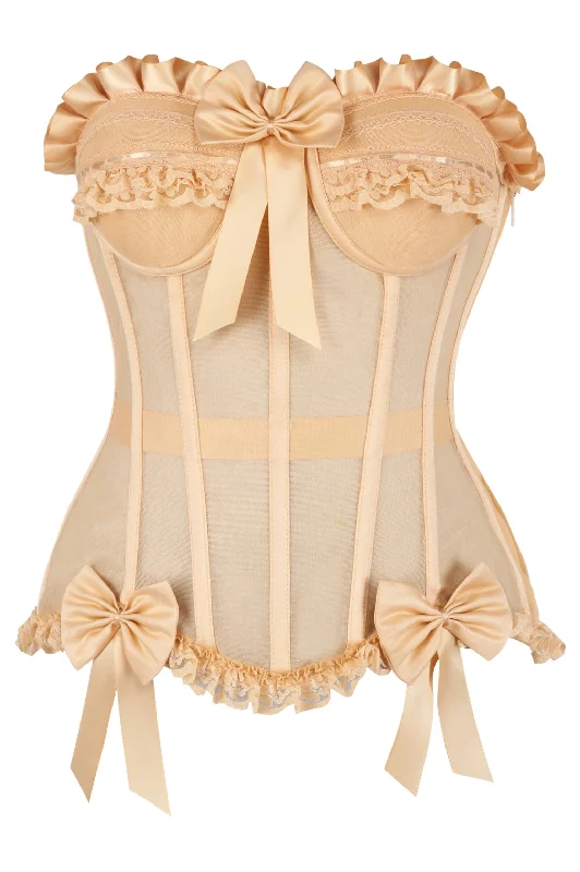 bridesmaid women bustiers and corsetsTop Drawer Steel Boned Nude Mesh Underwire Bustier Corset