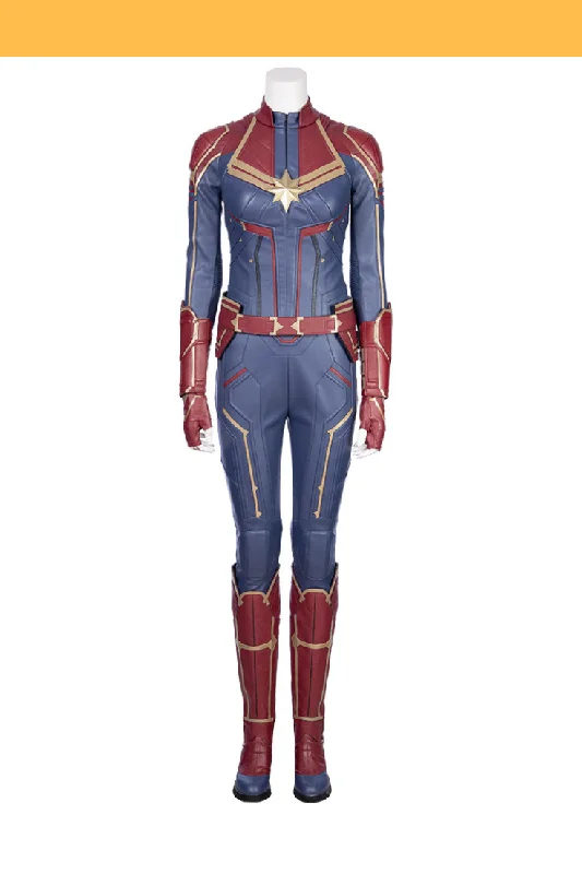 women cosplay costumes for first - timersCaptain Marvel Sapphire Blue PU Leather Cosplay Costume