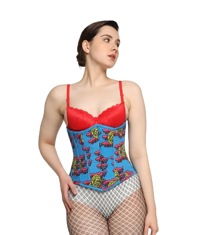 lace detailed women bustiers and corsetsDevil printed waist reducing  underbust corset