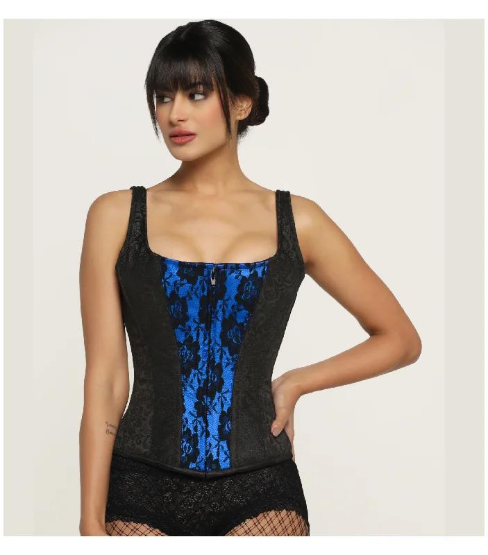 zip front women bustiers and corsets designBlack waist reducing  overbust Corsets