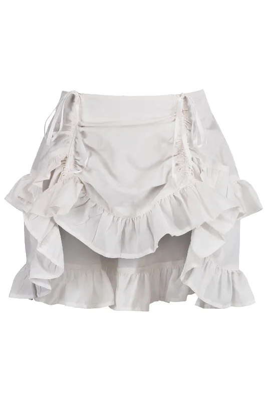 steampunk women bustiers and corsetsWhite Crepe Ruched Bustle Skirt