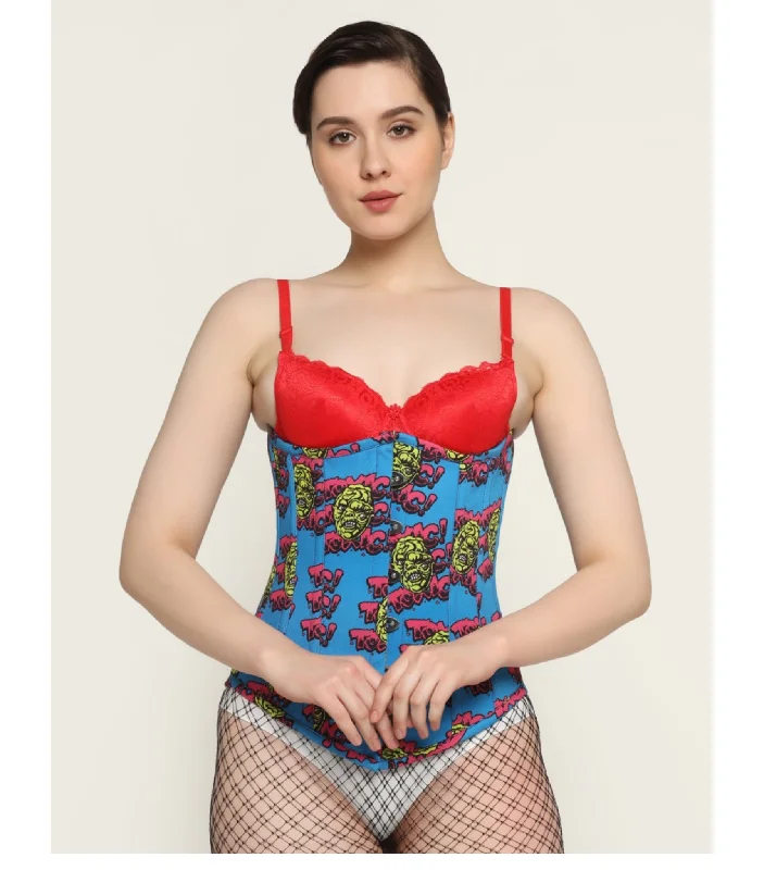 adjustable women bustiers and corsets fitSuzani printed waist reducing longlined underbust corset