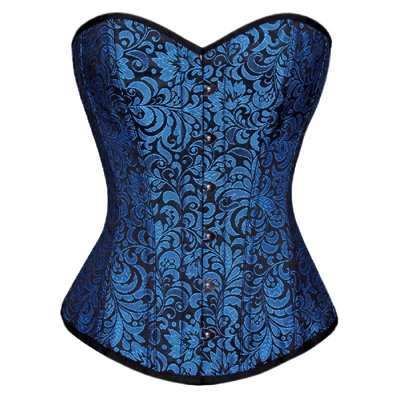 bridal women bustiers and corsetsYudita Pladira Acrylic Boned Black_Turquoise Fashion Overbust Corset