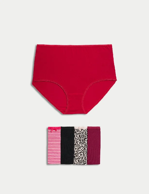 stretch - fabric women briefs for yoga and exercise5pk Cotton Lycra Full Briefs
