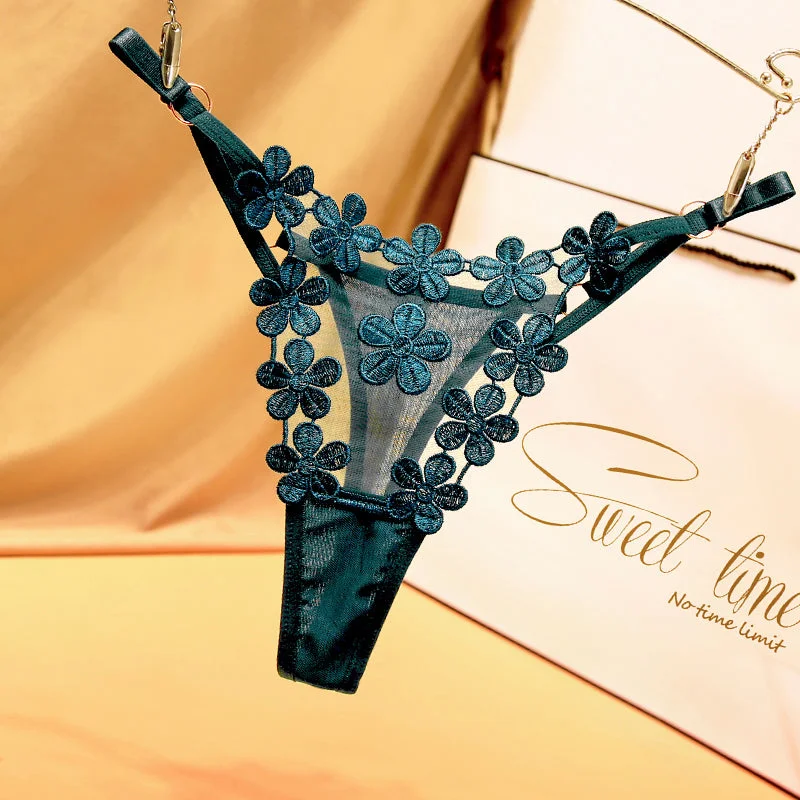 satin women sexy lingerie texture7 pack Sexy Floral Lace G-String Thong Panties