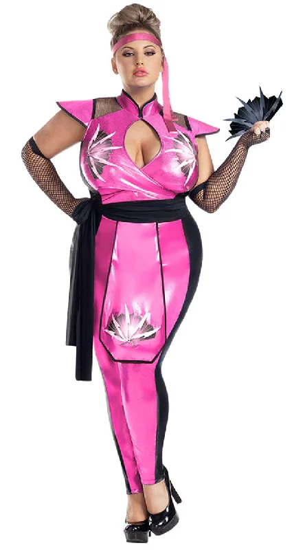 women cyberpunk cosplay costumes neonPlus Size Killer Ninja Costume