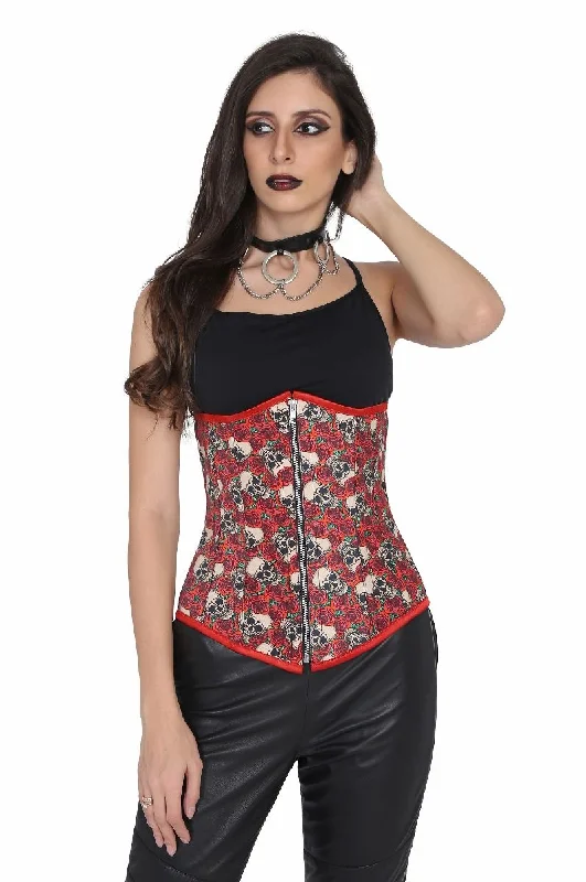 boned women bustiers and corsets structureAuthentic steel boned printed punkrock underbust corset