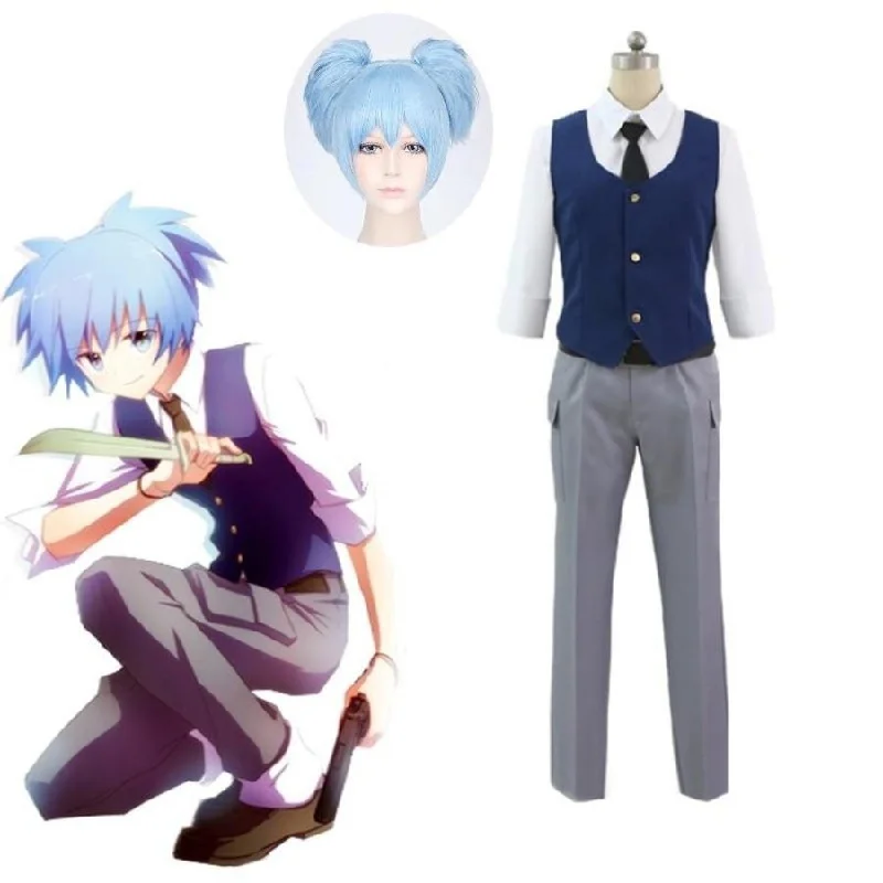 women fantasy cosplay costumes with wingsNew Assassination Classroom Nagisa Shiota Cosplay Costumes and Wigs mp006095