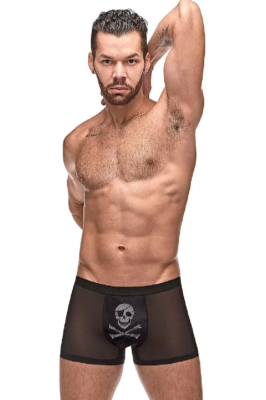 Designer Lingerie Sets for Women Black Private Screening Pouch Short-Skull
