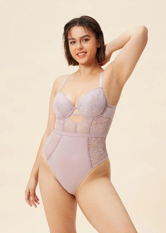 Compression Bodysuits for Post - Workout RecoveryCLARA Plus Spacer Cup Lace Bodysuit