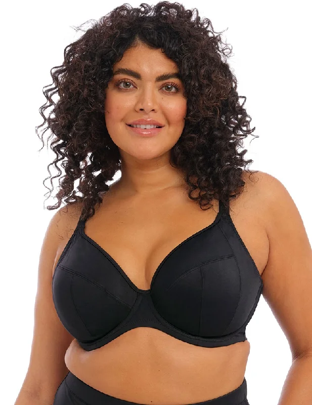 odor resistant women bikini briefs for freshnessElomi Essentials ES7504 Black Underwire Plunge Bikini Swim Bra