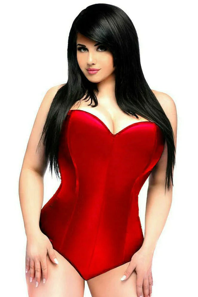 Luxury Lingerie for Special Occasions Red Satin Corset Romper