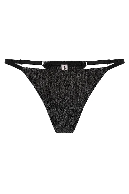 seamless breathable women thongs for a gentle and comfortable fitFrancesca Black Sparkle Ultra Thongs