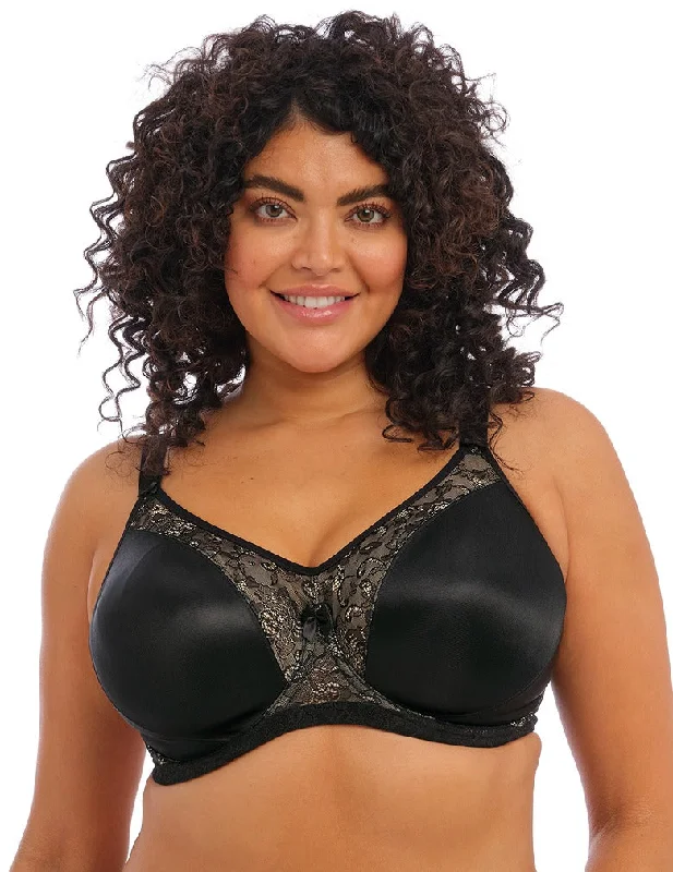 Women's Everyday Wear Lingerie Goddess Yvette GD6750 Black Banded Molded Underwire Bra