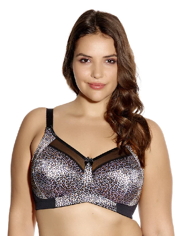 Luxury Lingerie for Special Occasions Goddess Kayla GD6161 Black Leopard Banded Soft Cup Wire Free Bra
