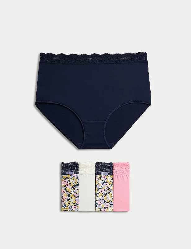 seamless organic cotton women briefs for eco - conscious users5pk Assorted Full Briefs