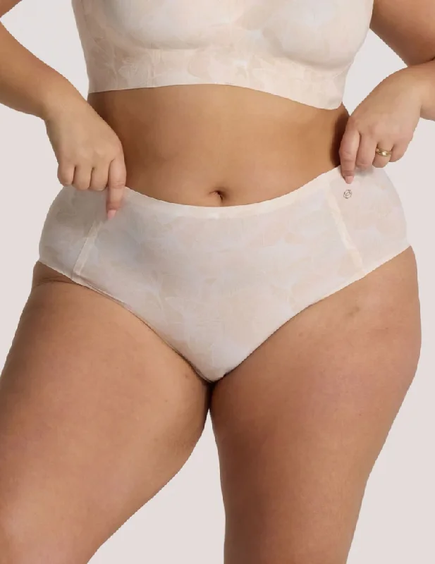 solid color women bikini briefs in bright huesEvelyn & Bobbie High-Waisted Retro Bikini EB1704 Champagne Ginko