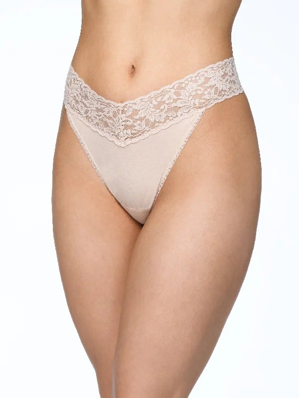 seamless thong - style swimwear for a smooth beach lookSupima® Cotton Original Rise Thong Chai