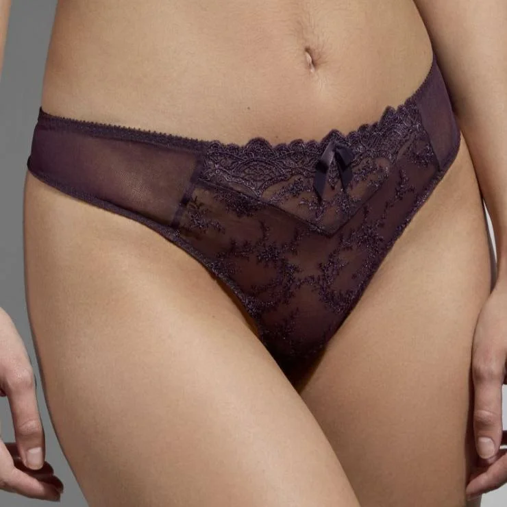organic cotton women thongs for an eco - friendly choiceEmpreinte Louise Thong in Cassis 01184