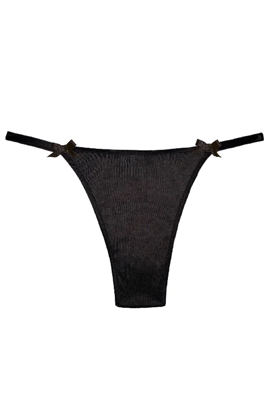 adjustable - strap women thongs for a customizable fitValessa Gloss Black thongs