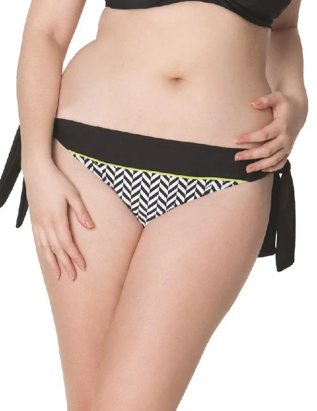breathable women briefs for women with sensitive skinCurvy Kate Hypnotic CS3615 Tie Side Brief Swim Bottom