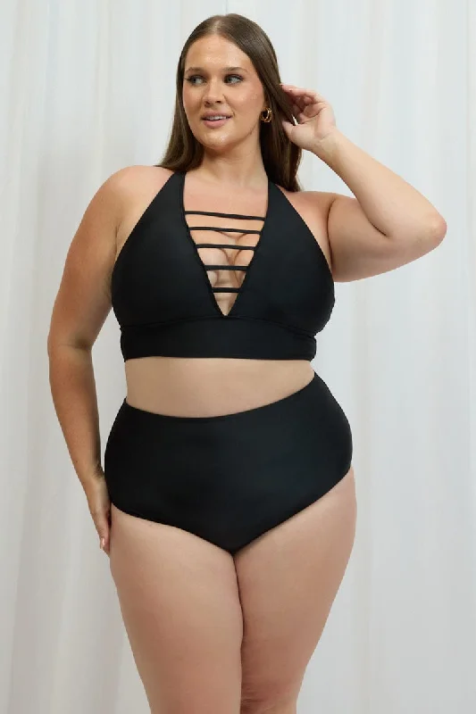 maternity women bikini briefs for expectant momsBlack Cut Out Bikini Set