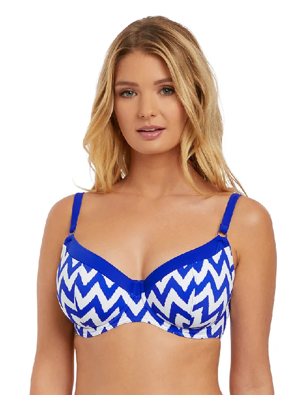 low rise women bikini briefs for a sexy lookFreya Making Waves AS2947 Cobalt Underwire Sweetheart Padded Bikini