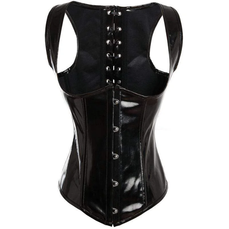 minimalist women bustiers and corsetsWomen's Gothic Faux Leather Underbust Corsets With T-back minimalist women bustiers and corsetsWomen's Gothic Faux Leather Underbust Corsets With T-back