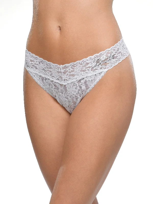 seamless sheer women thongs for a discreet sexy optionBride Crystal Signature Lace Original Rise Thong White