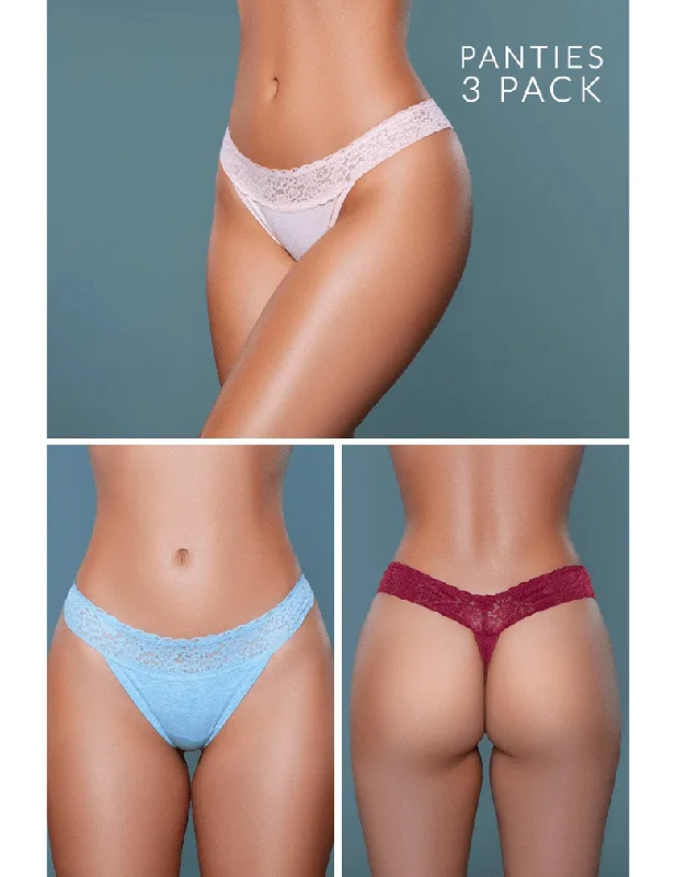 seamless odor - control women thongs for all - day confidenceBe Wicked 2199 Asher Thong 3 Pack