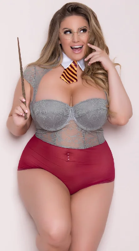 women witch cosplay costumes hat - includedYandy Plus Size Brave Magical Student Fantasy Lingerie Costume