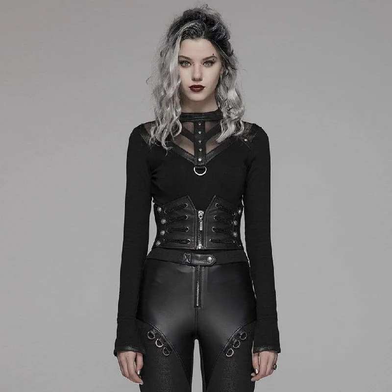 bridesmaid women bustiers and corsetsWomen's Goth Front Zipper Faux Leather Underbust Corsets