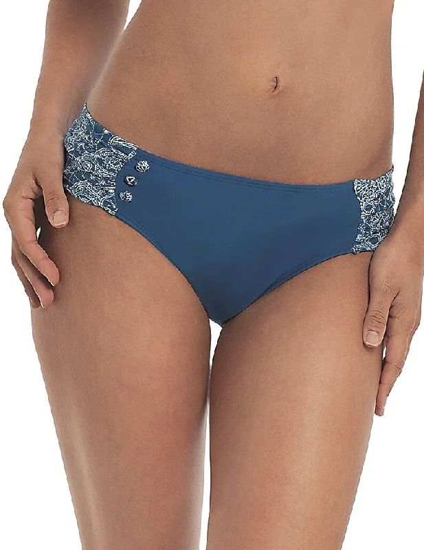 seamless adjustable - waist women briefs for a perfect fitPanache Marisa SW0816 Blue Swimwear Brief Crochet Print