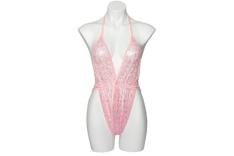 full coverage women bikini briefs for more modestyX9 Bikini: Pink Chrome Wrap (Kitten)