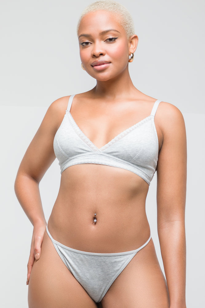 seamless anti - bacterial women thongs for daily protection3 Pack Strappy Thongs Grey & Natural