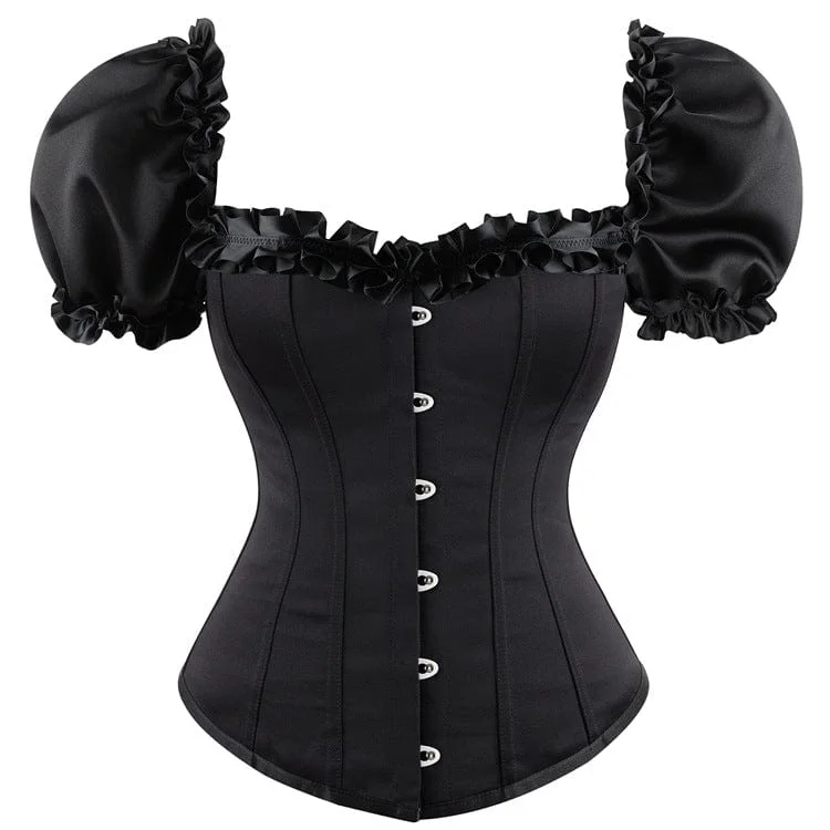 bridal women bustiers and corsetsWomen's Gothic Vintage Puff Sleeved Overbust Corset