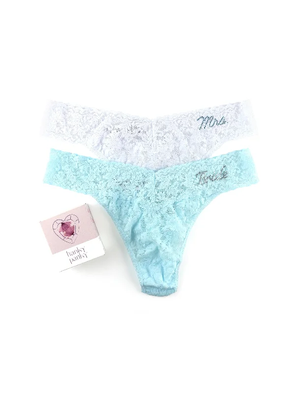 plus - size women thongs with wide - set straps for comfortBride & Mrs. Original Rise Thong Gift Set