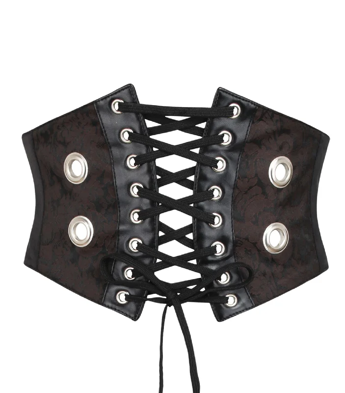 rhinestone embellished women bustiers and corsetsBrown Brocade Corset Belt