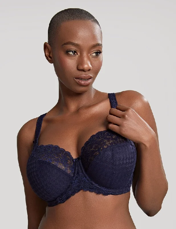 Sexy Lingerie for Women with Stockings Panache Envy 7285 Navy Balconette Bra