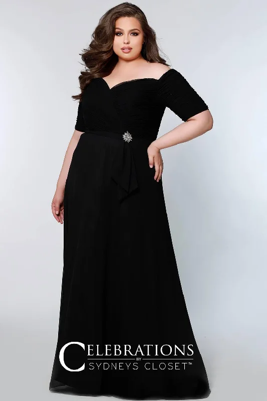women sexy dresses with asymmetric hemlinesBlack 24 Sydneys Closet Long Mother of the Bride Formal Gown Sale