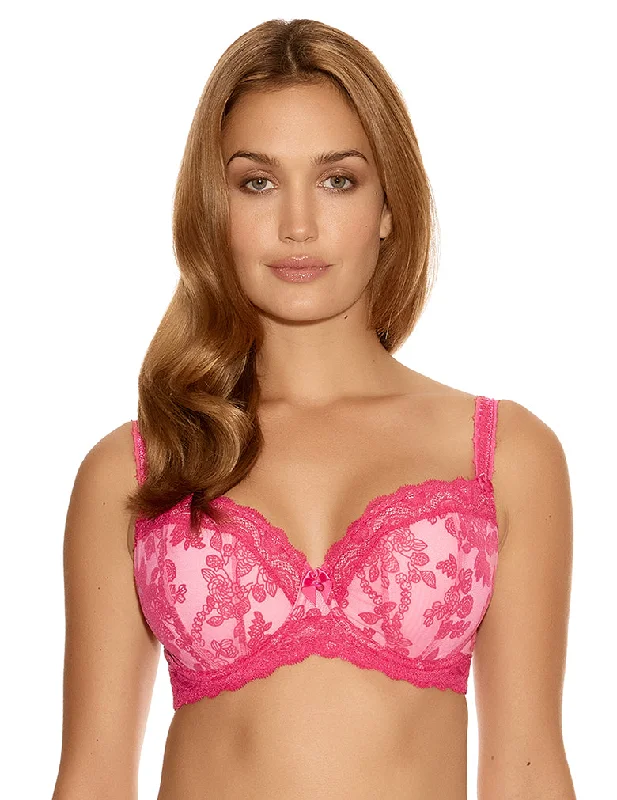 Comfortable Cotton Lingerie for Women Fantasie Mae FL9101 Lipstick UW Padded Half Cup Bra