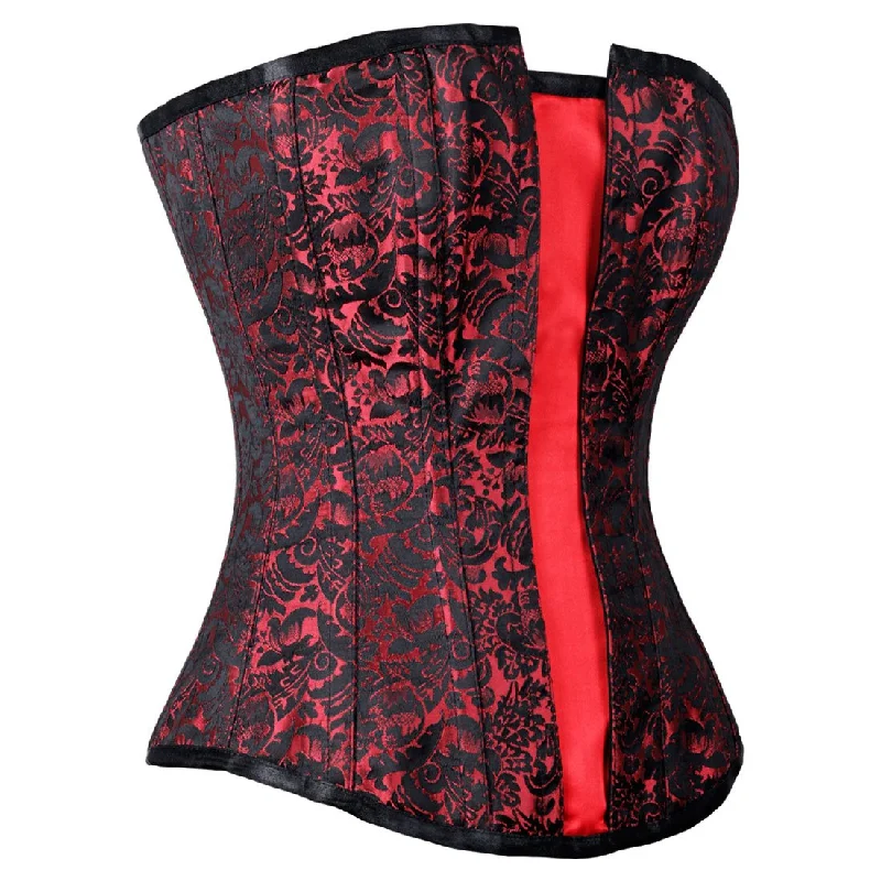 post - pregnancy women bustiers and corsetsVasilisa Overbust Black/Red Flap Authentic Overbust Corset