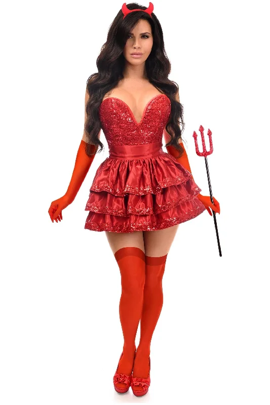 plus size women bustiers and corsetsTop Drawer 5 PC Red Sequin Devil Corset Costume