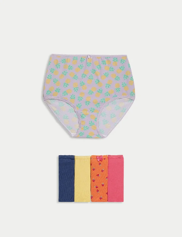 wireless women briefs for a comfortable and wire - free experience5pk Cotton Lycra Printed Full Briefs