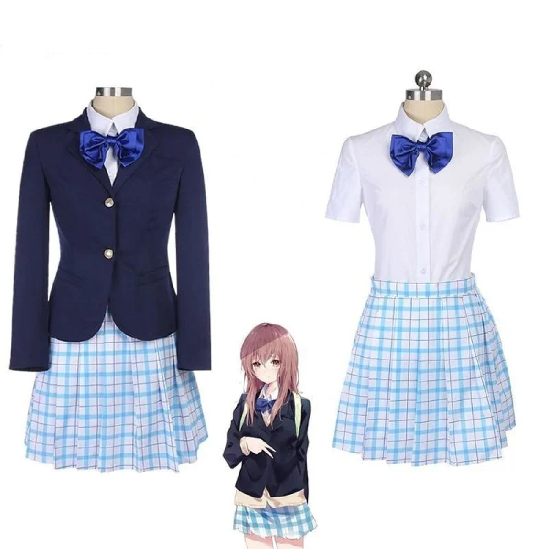women easy - to - make cosplay costumesA Silent Voice Shouko Nishimiya Cosplay Costume The Shape Of Voice School Uniform C00972
