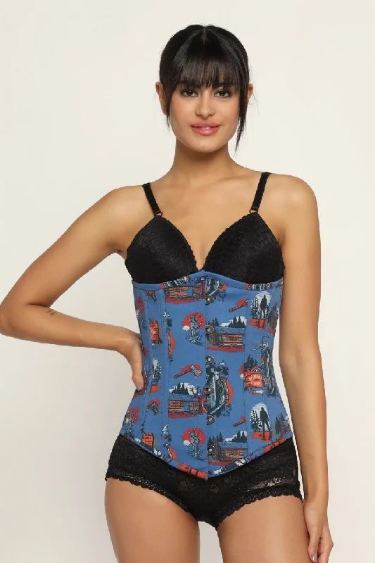 beaded women bustiers and corsetsHalloween  printed waist reducing longlined underbust corset