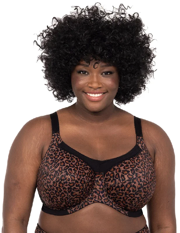 Elegant French Lace Lingerie for Women Goddess Kayla GD6164 Dark Leopard UW Full Coverage Bra