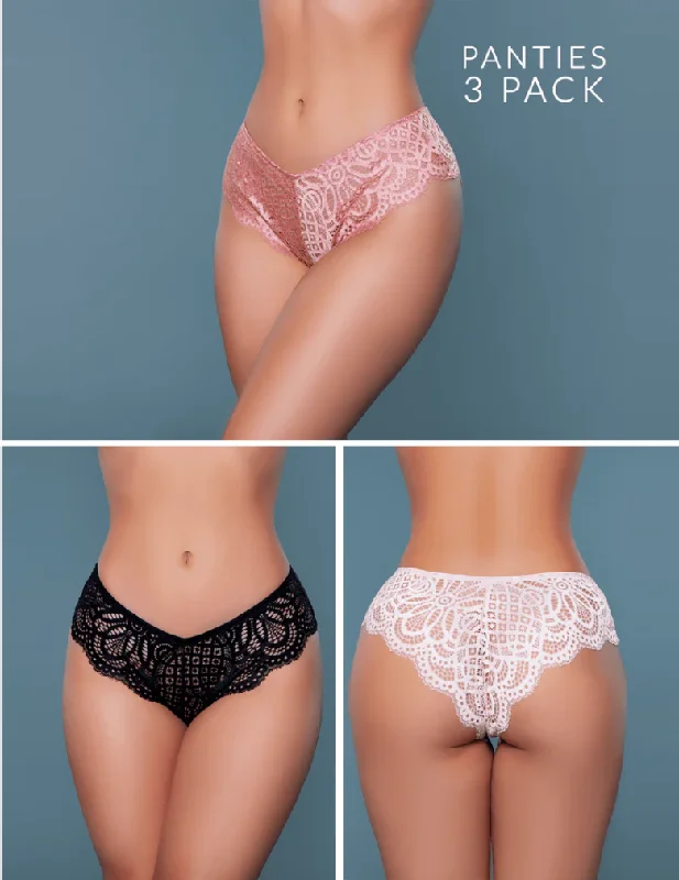 organic cotton women briefs for a sustainable choiceBe Wicked 2197 Aurora Brief 3 Pack Black/Nude/Bronze