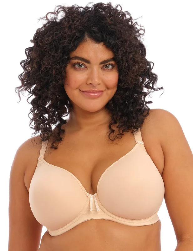 Elegant French Lace Lingerie for Women Elomi Bijou EL8722 Sand Banded Molded J hook Convertible Bra