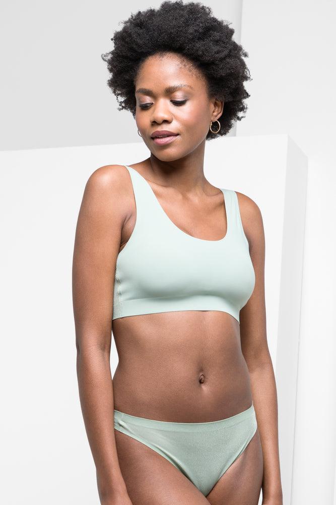 organic cotton women thongs for an eco - friendly choice2Pack Bonded Thong Light Green And Grey